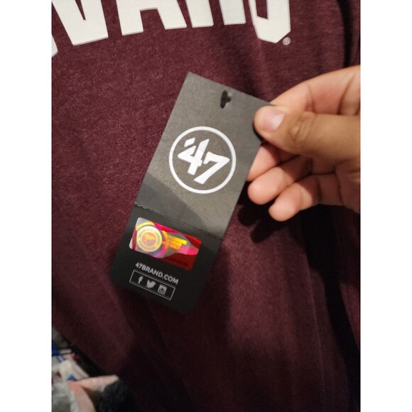 New '47 BRAND Harvard University Burgandy T-SHIRT Size Large 100% Cotton - Picture 5 of 5